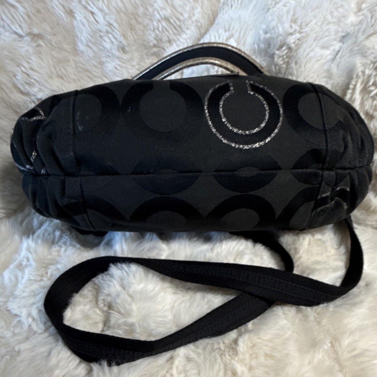 Coach Y2K Vintage Coach Poppy 2Way Bag 15864 Metallic Trim and C