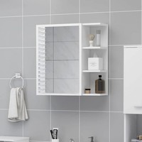 Bad-Spiegelschrank Weiß 62,5X20,5X64 Cm Holzwerkstoff