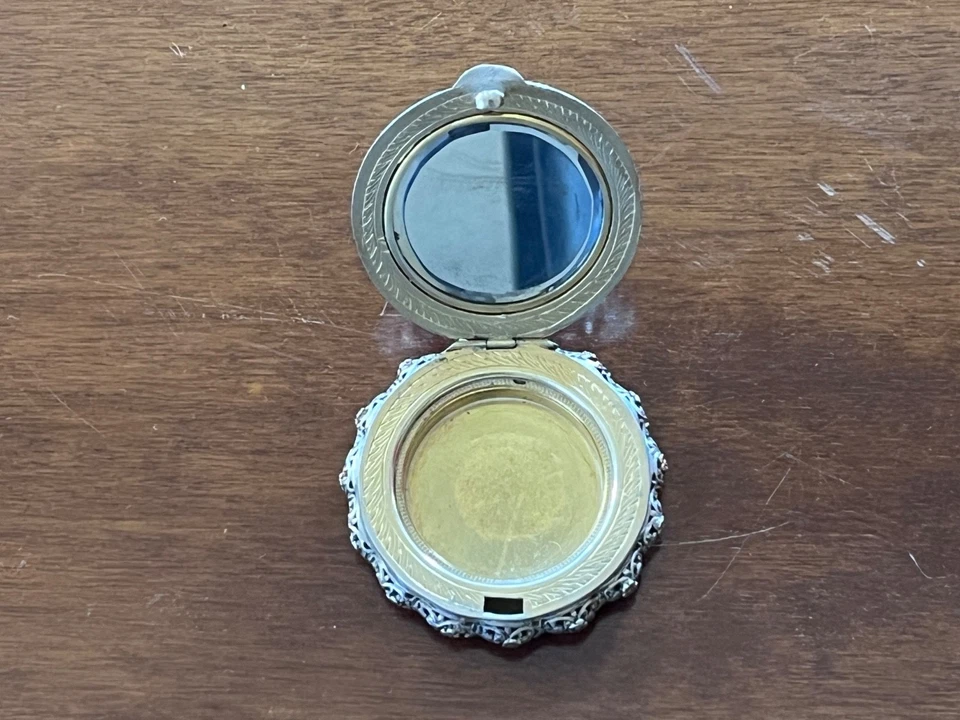 Porta Cipria da borsetta Argento 900 stile ed epoca Liberty - Immagine 3 di 4