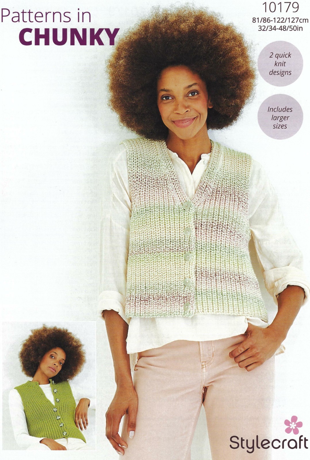 Stylecraft Chunky Knitting Pattern - 10179 Ladies Waistcoats (2 Designs)