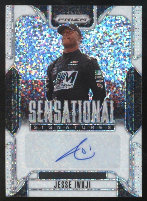 2025 Panini Prizm NASCAR | Jesse Iwuji #SS-JIW | White Sparkle Autograph 1 of 1