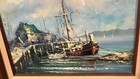 Vintage Hayward Oil Painting Maritime Fishing Harbor Boat Nautical 20”H x 23”W — photo 4