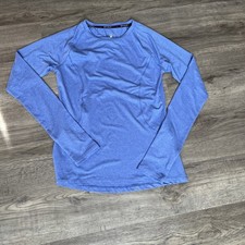 Women's Spyder Active Shirt Long Sleeve Base Layer Thumbholes Athletic Blue Sz S