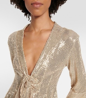 Dodo Bar Or Gold Sequined Top, NWT But With A Couple Flaws