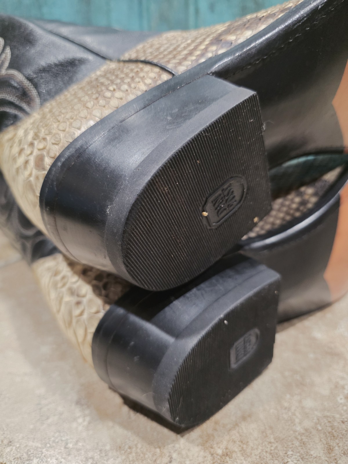 Dan Post Python Boots 9.5 EW Back Cut Belly Up Br… - image 12