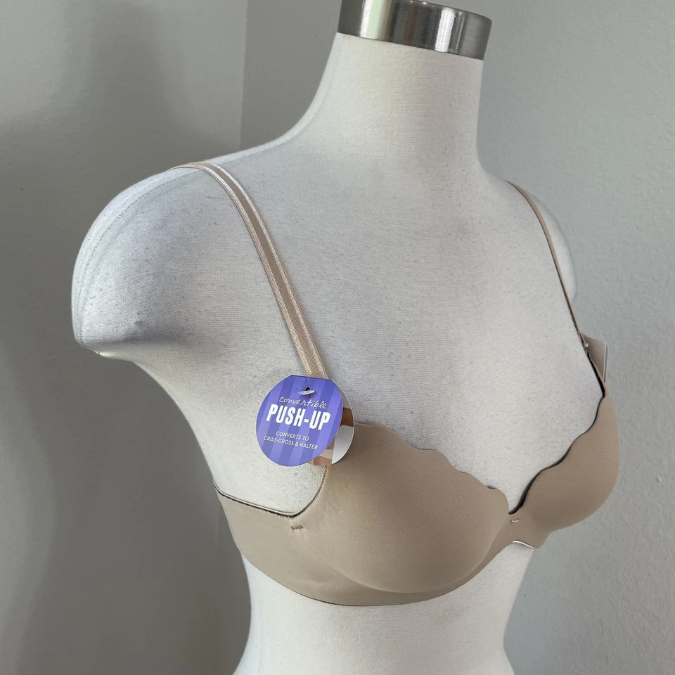 b.tempt'd by Wacoal Bra Womens 32A Beige Nude Convertible Push-Up Leopard NWT - Image 2 of 4