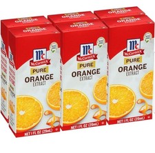 6x McCormick Pure Orange Extract 1 oz 29mL New Nib Fast Shipping Baking Cooking