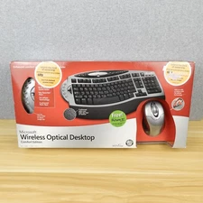 Microsoft Optical Desktop Wireless Comfort Keyboard 1.0A And Mouse Used Good