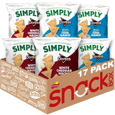 Simply, Doritos White Cheddar Nacho and Zesty Ranch 17 Ounce (Pack of 1)