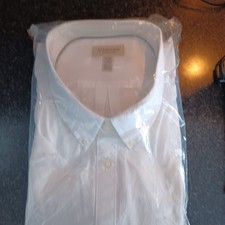 NEW St John's Bay Soft Wash Oxford Shirt Short Sleeve 5XL/TALL White