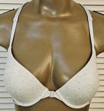 Victoria's Secret PINK Wear Everywhere Push-up UW Bra Gray Strappy T-back 34C