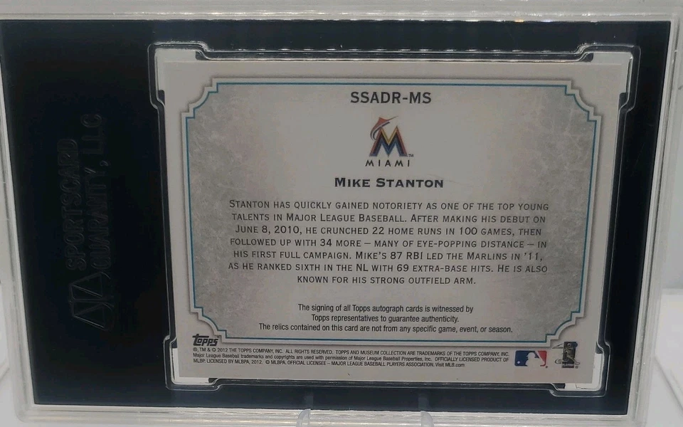 Muestras de firma Mike Giancarlo Stanton #/25 Miami Marlins-2012 Topps Foto 2 de 2