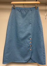 Vintage Handmade Chambray Denim-Look Midi Length Skirt - Approx. Size Small