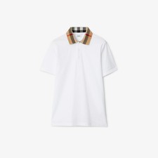 Authentic NEW BURBERRY Men's Slim CODY White Check Polo Shirt Size M