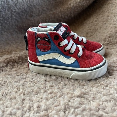 Vans SK8-Hi Zip (Marvel) Spider-Man Red White Todder Size 4