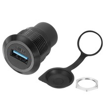 USB 3.0 Panel Mount Coupler USB Pass Through 5.0Gbps Black