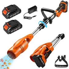 Lightweight Air Broom Leaf Blower Cordless 21V Powerful Electric Leaf Blower ...