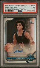 2021 BOWMAN UNIVERSITY CHROME PROSPECT AUTOS #JMC JARED MCCAIN PSA 7 AUTO