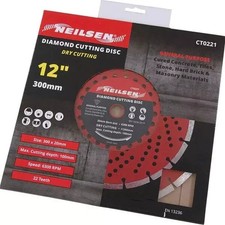 12" 300mm Diamond Dry Cutting Disc Blade Masonry Concrete Stone Brick 20mm Bore