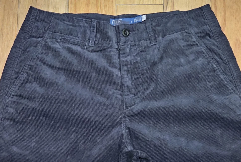 Pantalones de pana Polo Ralph Lauren para mujer negros elásticos tiro alto pierna ancha nuevos sin etiquetas Foto 2 de 4