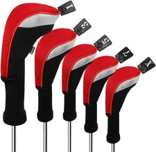 5Pcs/Set Golf 460Cc Driver Wood Head Covers with Long Neck and Interchangeable..