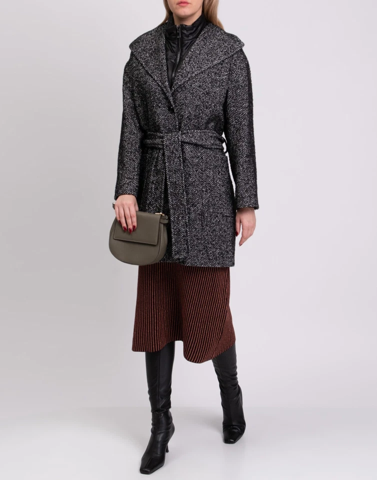 RRP€290 LUCREZIA T Coat Plus Size 43 US14 UK18 L Alpaca & Wool Blend Two-Tone - Image 3 of 4