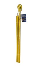 8ft Indoor Flag Pole Ball Topper 8' 2pc Section Flag Pole 8ft POLE ONLY - GOLD