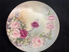 Antique Limoges T & V Tressemann Vogt Hand Painted Roses Large Round Platter
