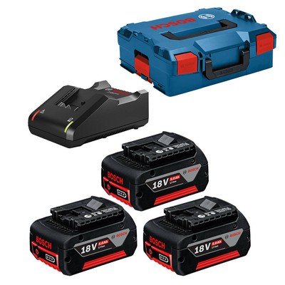 Bosch Set 3 x Akku GBA 18V 5.0Ah + Ladegerät  GAL 18V-40 L-BOXX 136  0615990L3T