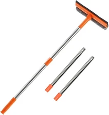 Professional 2 in 1 Window Squeegee with 68" Long Stainless Steel Orange 