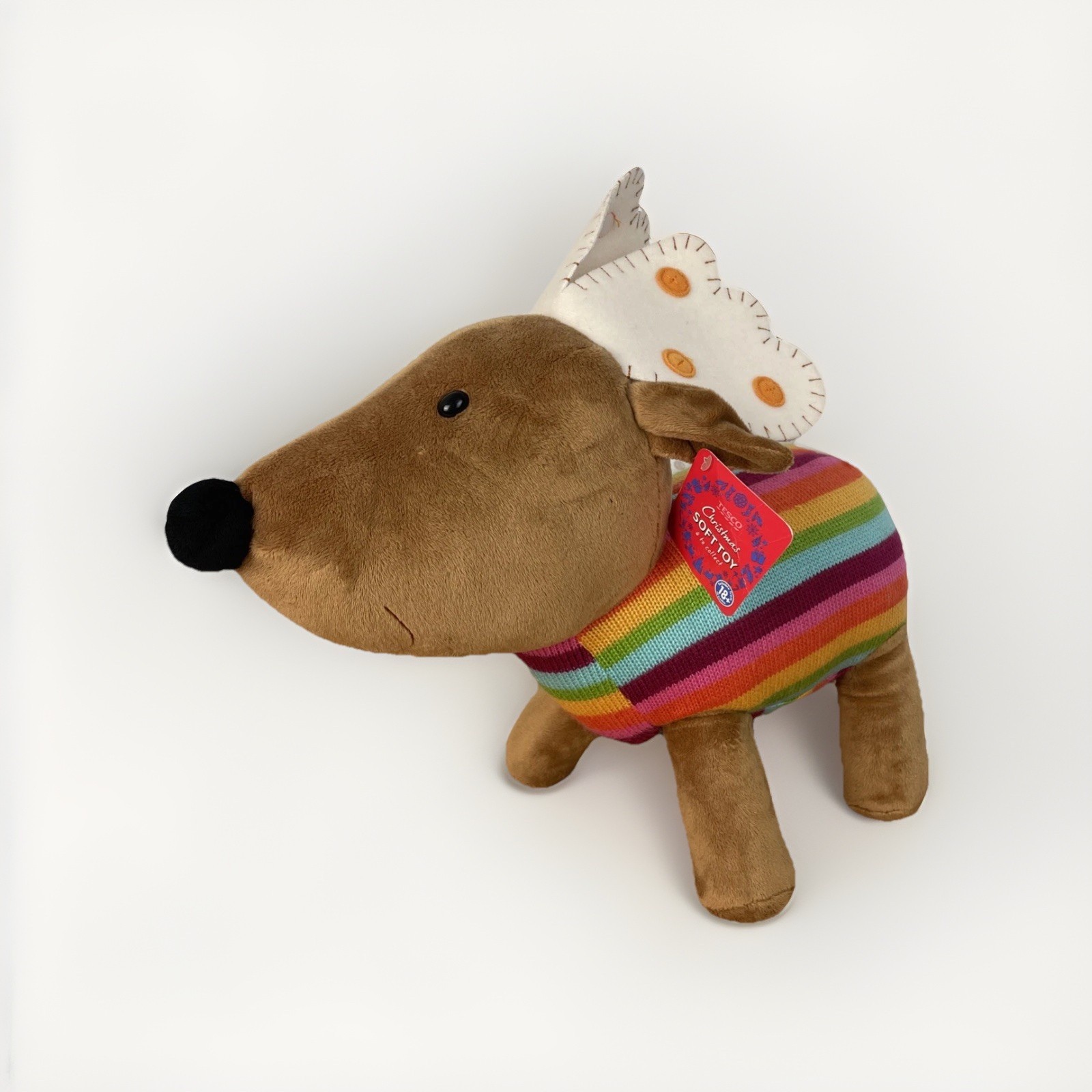 TESCO Vintage 2010 CHILLY Christmas Reindeer 37 cm SOFT TOY Plush NEW with TAGS