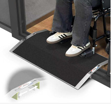 27.6" L x 1.6" H Wheelchair Ramp,Threshold Bridge Ramp Aluminum,with Supporti...