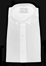New Lord West Men s White Tuxedo Shirt Wing Collar Black Stripe M 34/35
