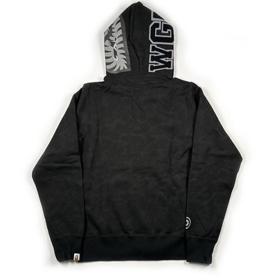 BAPE 1/50 ALL BLACK Camo Sense Exclusive Shark Hoodie DS M Bathing