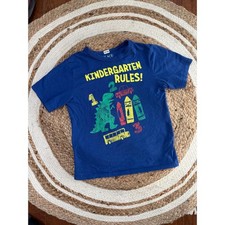 Place TShirt Kids 5 6 Multi Casual Short Sleeve Graphic Print Kindergarten Dino