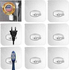 6Pcs Adhesive Toothbrush Holder Wall Mounted, Multi-Function Storage Hook, Trans