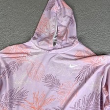 Nike Cover Up Hoodie Womens M Mesh Purple Pink Lightweight Stretch Pool