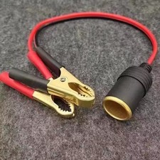 1pc 12v 24v Car Battery Clip Cigarette Lighter Socket Adapter 220w-free Shipping