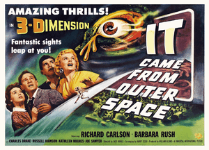 vintage 1950s sci fi movie poster it came from outer space atomic
