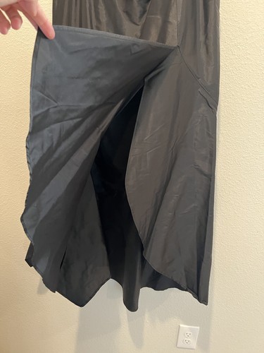Rene Lezard Black Silk Maxi Skirt Asymmetrical Hanky Hem Evening Size 40 US 8 - Picture 3 of 9