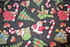 DAISY KINGDOM CHRISTMAS Ct. Blk. Fabric #4906 Celebrate-Tossed Mice-44"x72"-RARE