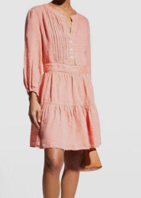 chinese dress ladies High Low Linen Dress / Dusty Pink