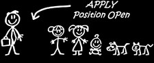 Position Open Funny Stick Figure Family Pet Sticker Car Window Vinyl Decal