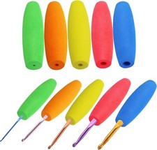 5PCS Crochet Hook Grips Set Ergonomic Crochet Hook Handle Multi-Size Ergonomic C