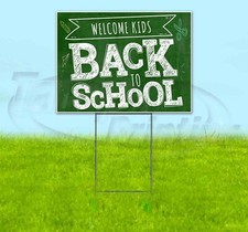 BACK TO SCHOOL Yard Sign Corrugated Plastic Bandit Lawn Decorations USA