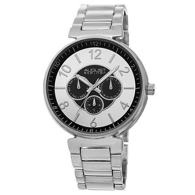 Men's August Steiner AS8102SS Quartz Multifunction Silver-tone Bracelet Watch