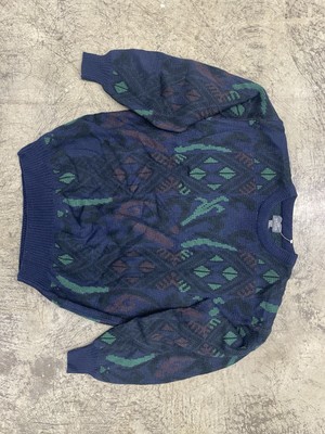 Vintage Sir William Sweater Mens 2XL Blue Coogi Style Abstract New With Tags