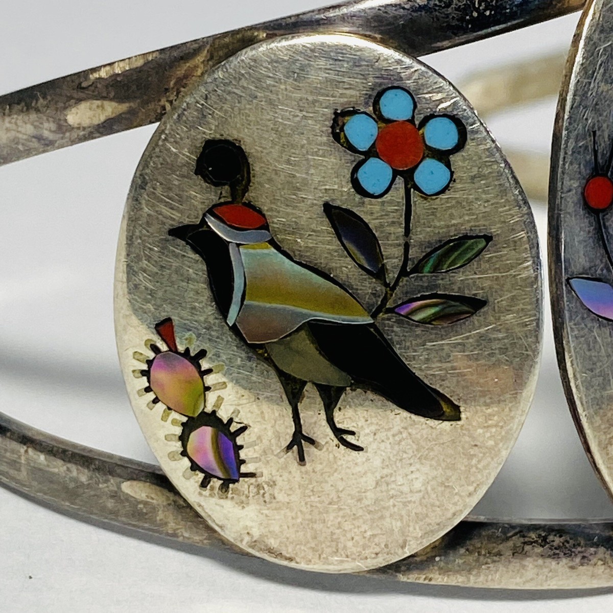 アクセサリー indian jewelry zuni bangle Zuni Inlay Shell Silver Bangle Bracelet Native American