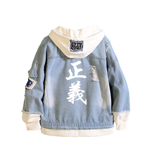 Men Women Jean Coat Anime One Piece 