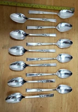 SET OF 12 VINTAGE 1948 MORNING STAR  SILVERPLATED "6 1/8" TEASPOONS/ TEA SPOONS 
